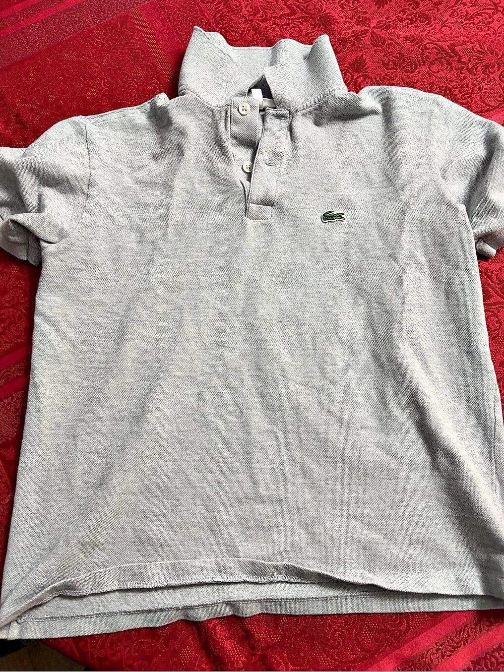 Lacoste Boys Petit Piqué Polo Gray Size 16
